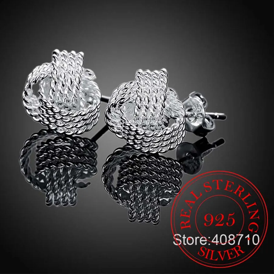 Authentic Catch the Net of Destiny with Sterling Silver Tennis Net Web Earrings
