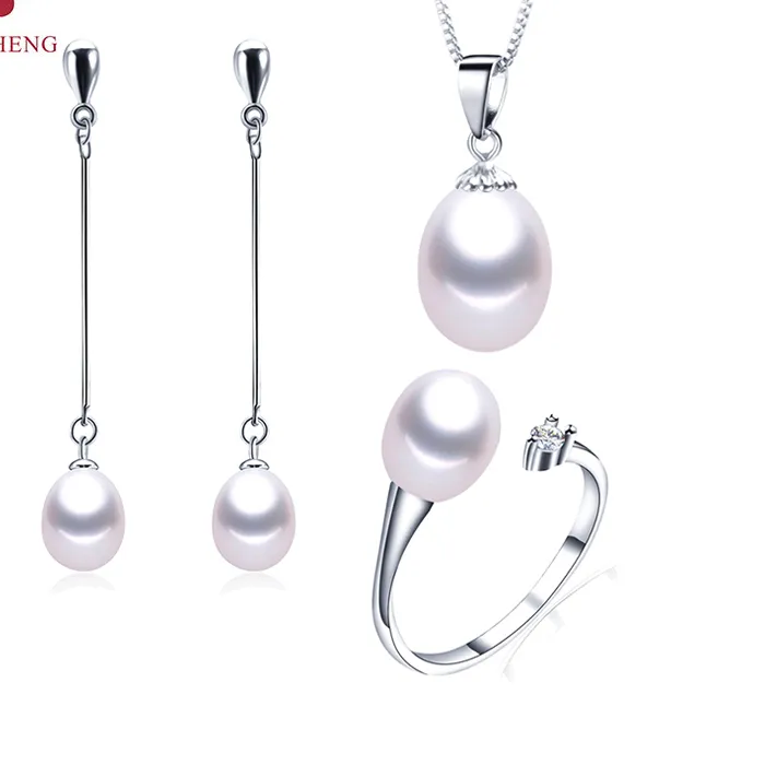 Authentic 2020 Hot selling Black Pearl Jewelry sets Fashion 925 sterling silver jewelry for women wedding/party jewelry Lowest Price