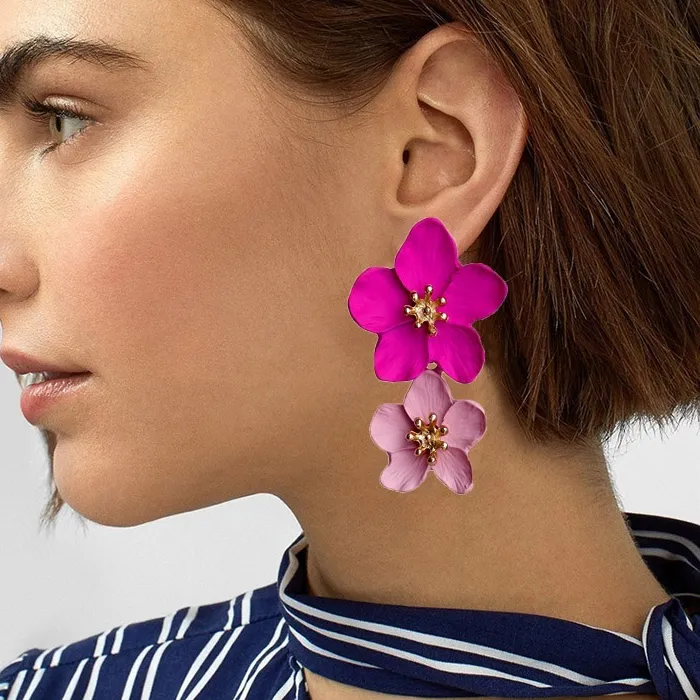 Authentic Celestial Twin Bloom Earrings – Radiant Summer Spirits