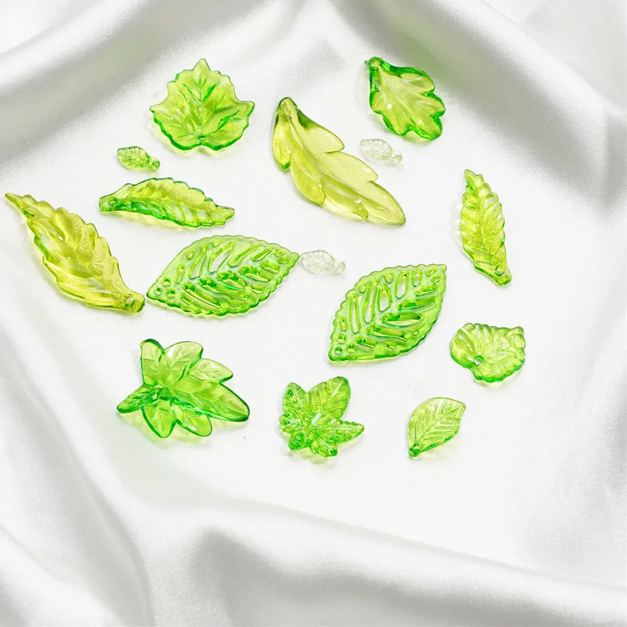 Authentic Harvest of Abundance: Green Leaf Pendants of Renewal