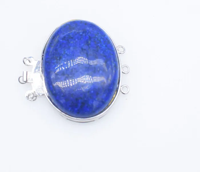Authentic 1pieces stone oval agate green jade lapis amethyst connector Muiti-Row-Clasp for jewelry DIY necklace hook