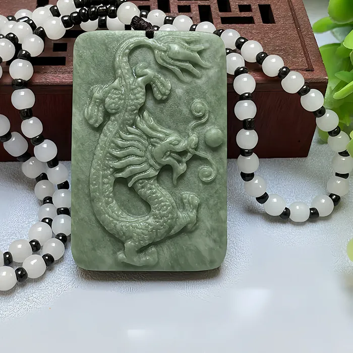 Authentic Emerald Dragon's Embrace: Jade Amulet of Ancient Power