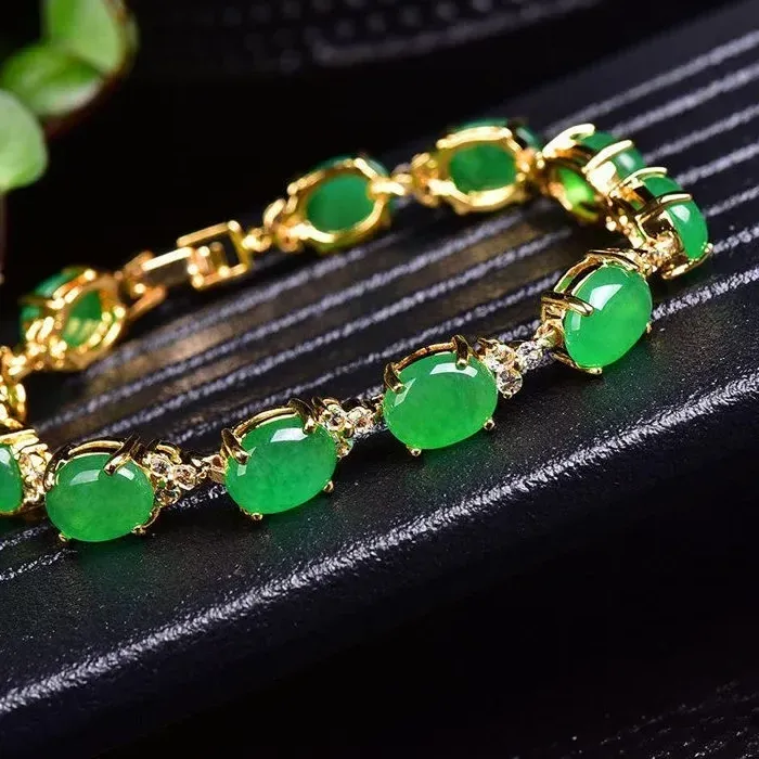 Authentic The Verdant Harmony Jade and Agate Sacred Bangle