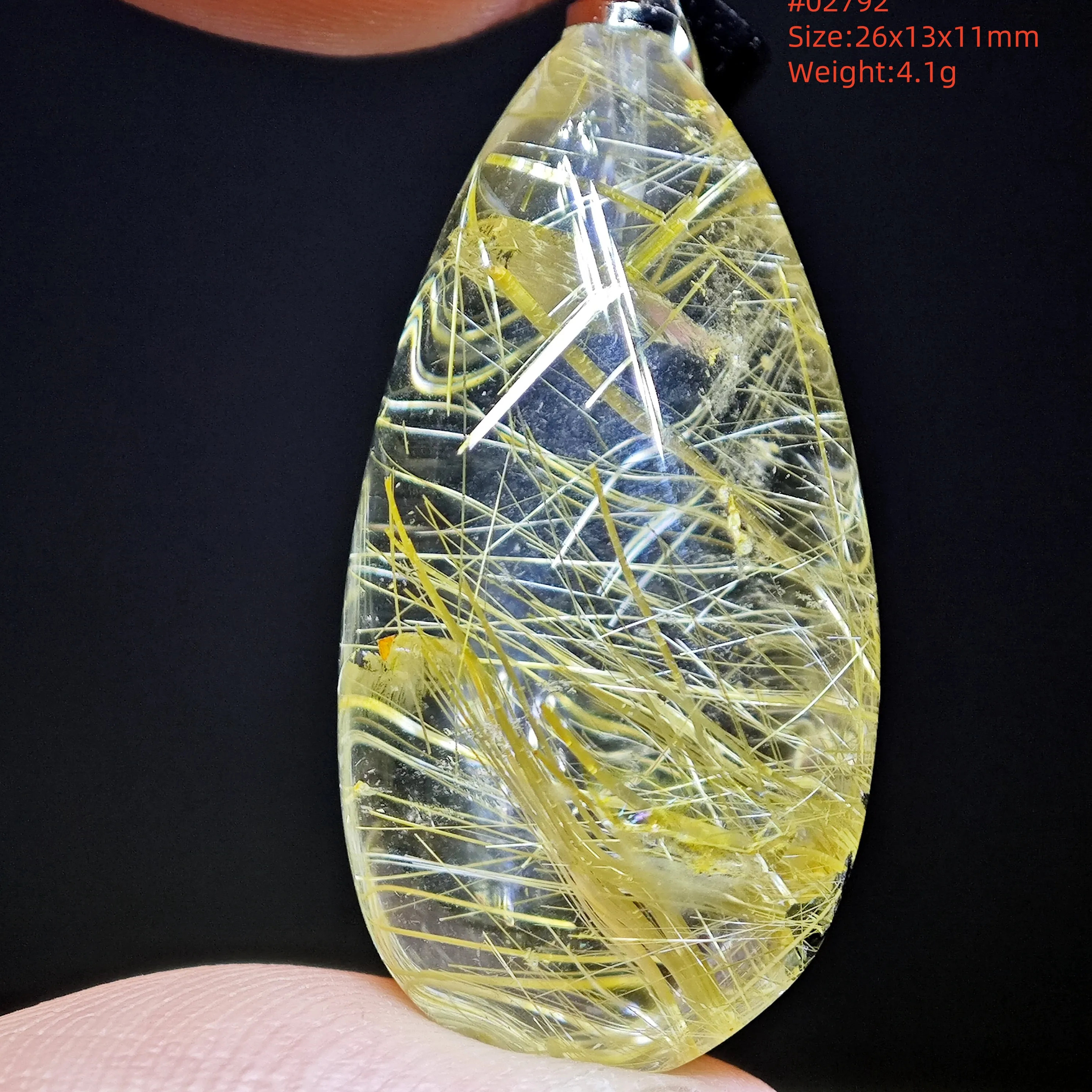 Authentic Natural Gold Rutilated Quartz Pendant Pi Xiu Necklace Jewelry 25*17*10mm wealth Rutilated Women Men AAAAAAA