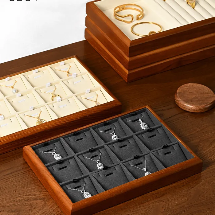 Authentic Oirlv Wooden Jewelry Box Jewelry Organizer Multifunctional Ring Necklace Bracelet Earrings Storage Tray Jewelry Display Props