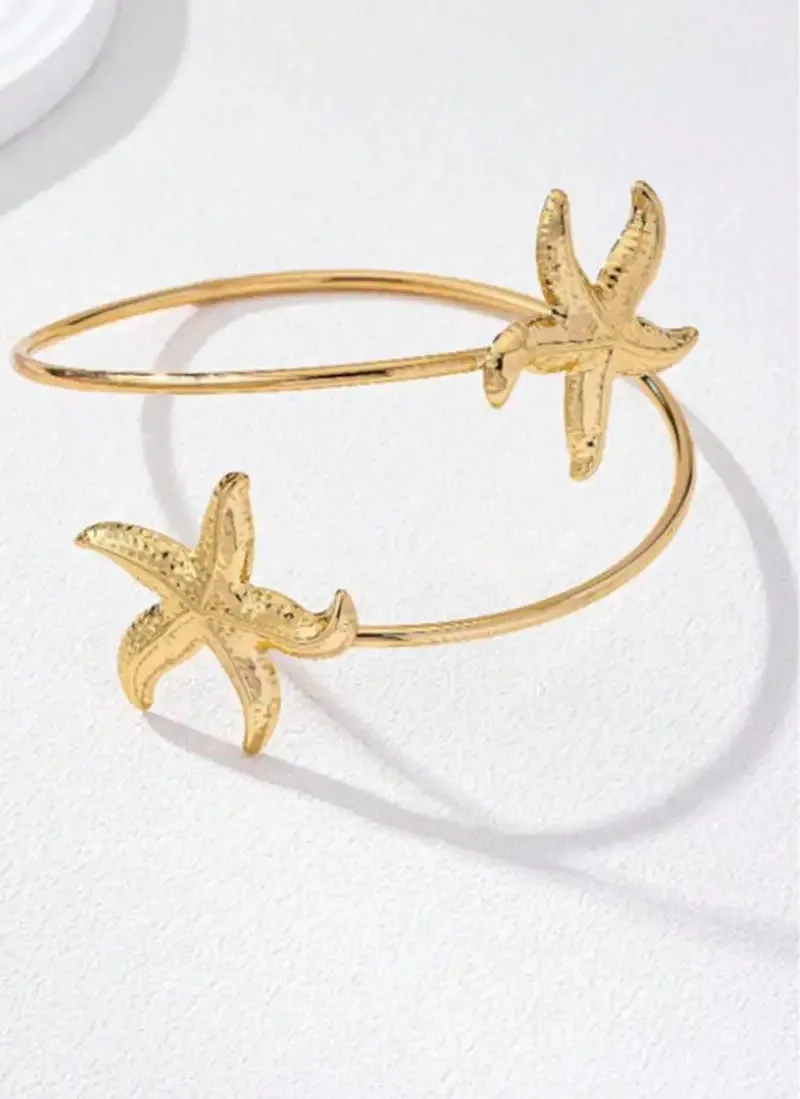 Authentic Starfish Arm Cuff Bracelet For Women Casual Beach Resort Summer Jewelry