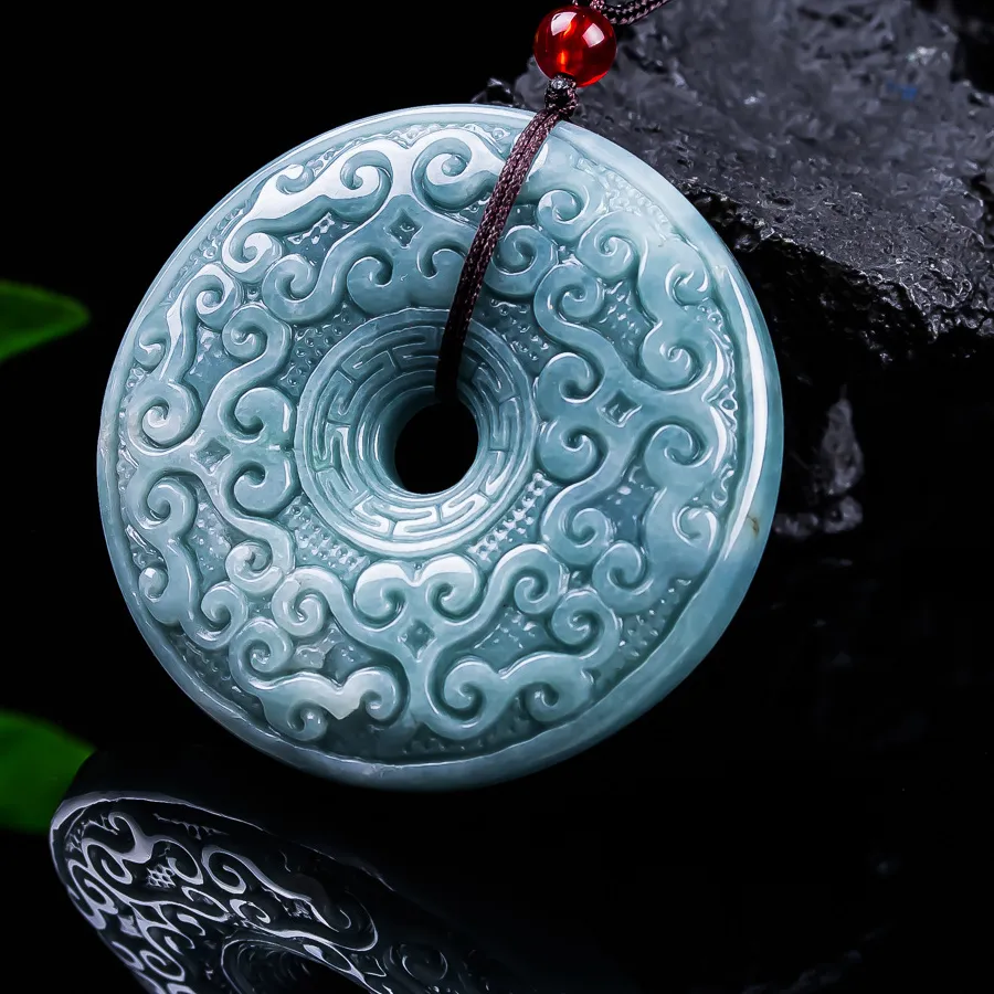 Authentic Mystic Jade Bloom: Enchanted Burmese Flower Pendant