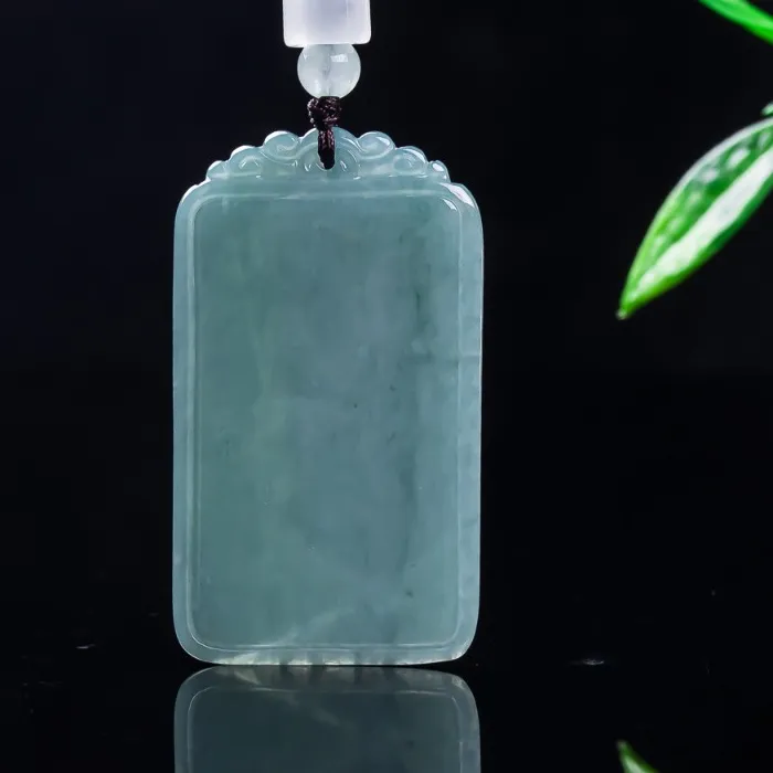 Authentic Azure Serenity Jadeite Talisman - The Blue Water Peace Amulet