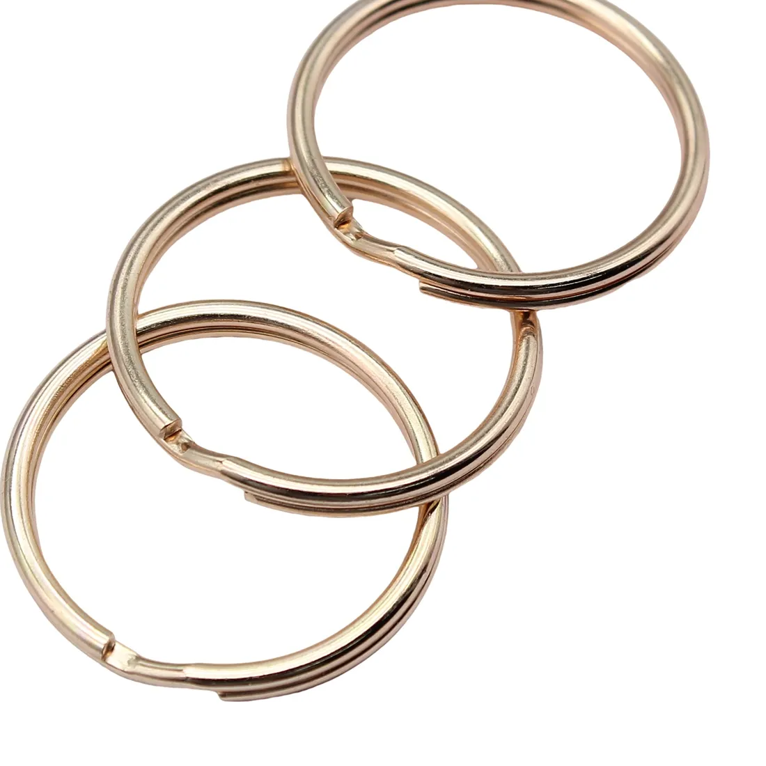 Authentic 15-30mm Multi Interlocked Split Key Rings DIY Bag Charm Connect Loop Charms Keychain Craft
