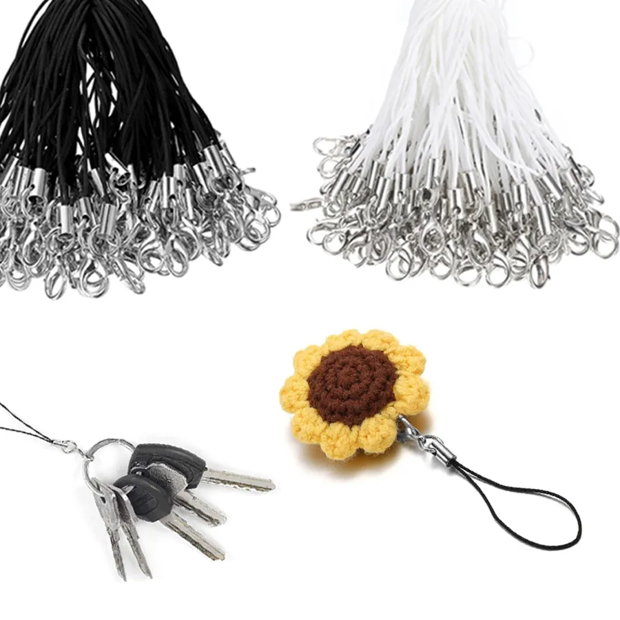 Authentic Celestial Dual‑Tone Lanyard: Black‑White Charm Cord with Enchanted Lobster Clasps