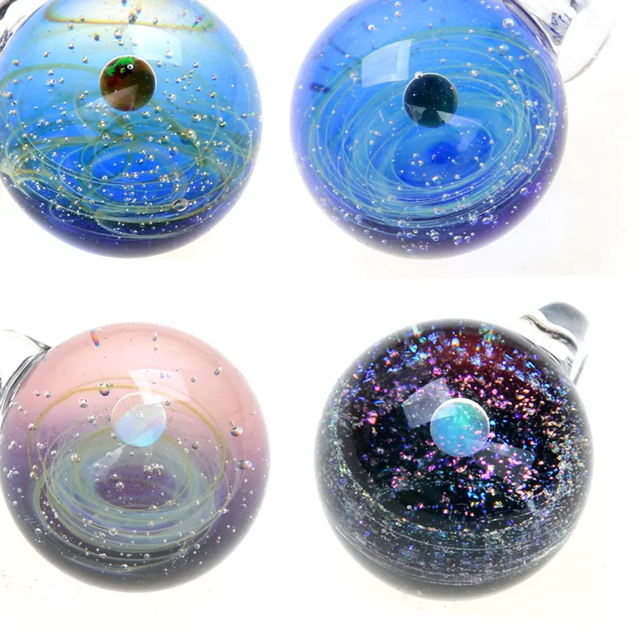 Authentic Celestial Orbit Opal Universe Glass Pendant Necklace