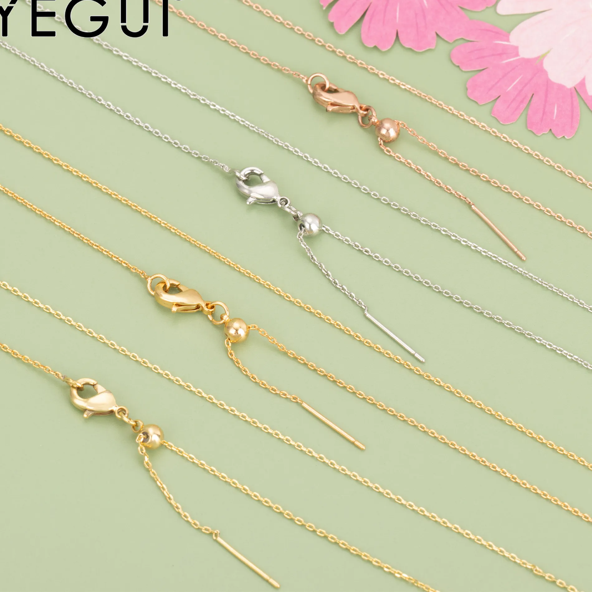 Authentic YEGUI MB25,fashion thin necklace,nickel free,18k gold rose gold rhodium plated,mash up necklace,long necklace diy chain,6pcs/lot