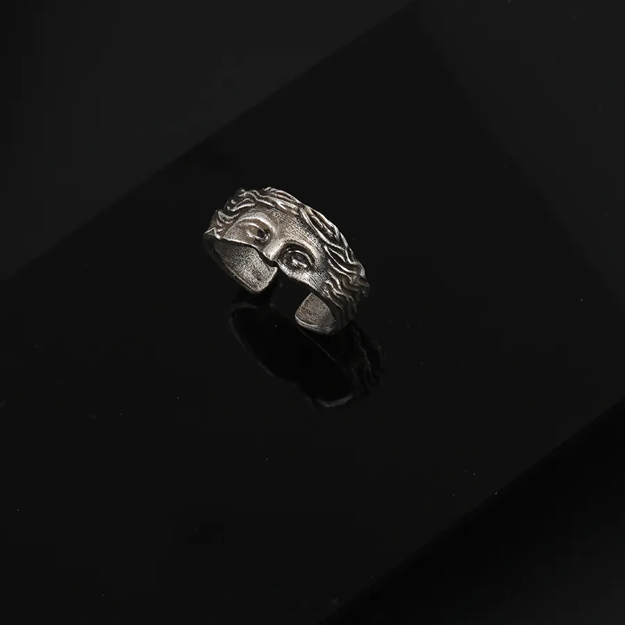 Authentic Retro Half Face Venus Open Ring Greek Mythology Vintage Punk Gothic Designer Finger Jewelry Unisex Adjustable Accessories for Men Women Daily Party Gift