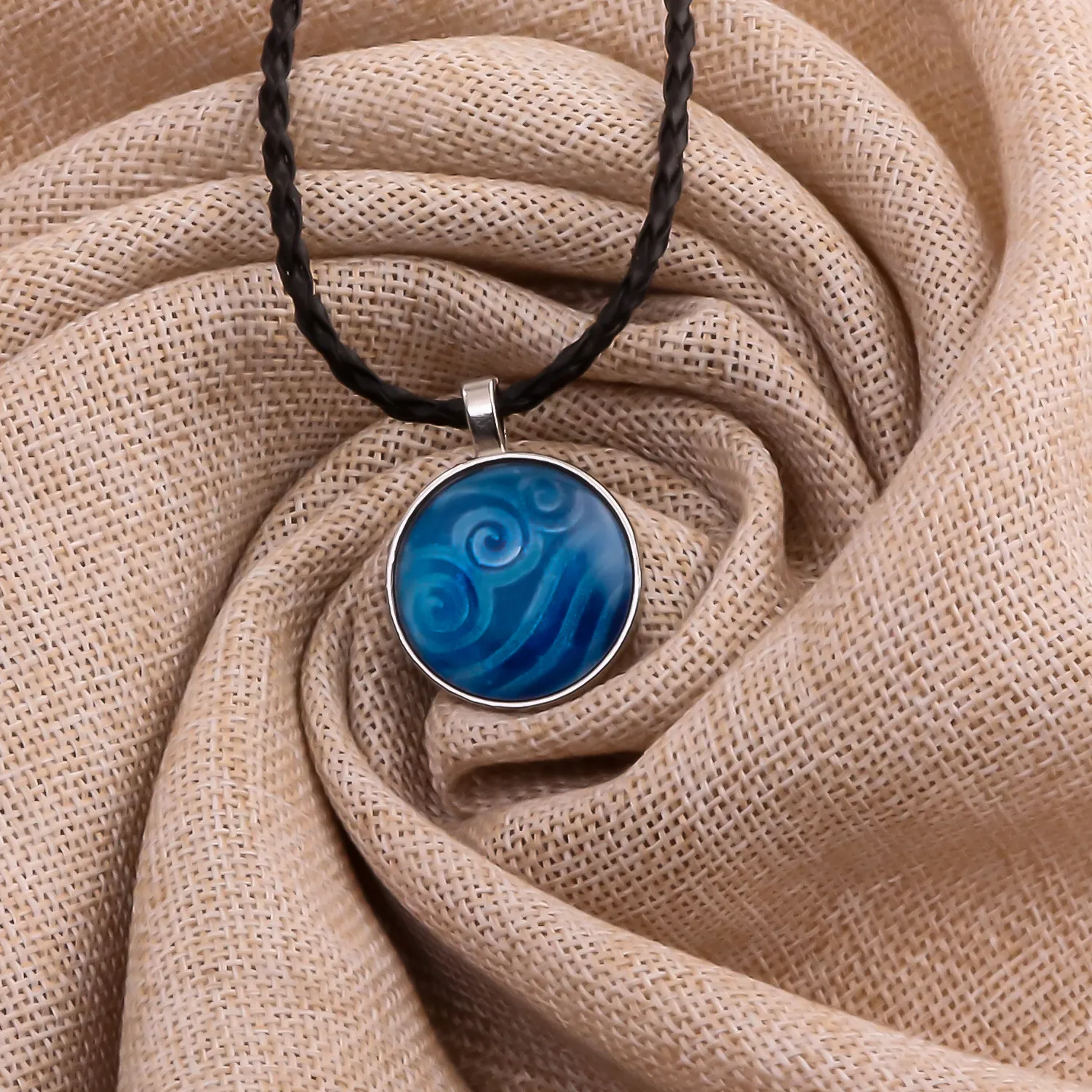 Authentic Anime Avatar The Last Airbender Necklace Pendant Kingdom Jewelry Air Nomad Fire and Water Tribe Pendant Glass Dome Necklace