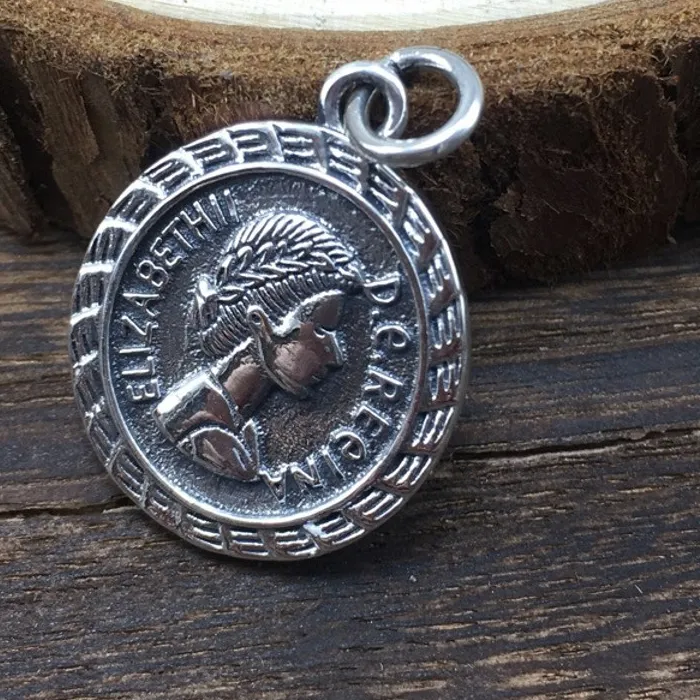 Authentic BOCAI 100% Solid S925 Silver Jewelry Trend Popular Retro Round Avatar Coin Woman Pendant