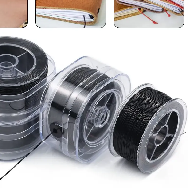 Authentic 0.5-1mm Black Elastic Crystal Thread Cords Flat Crystal Line Rubber Stretchy Cord Rope for Jewelry Making Bead Bracelet Necklace