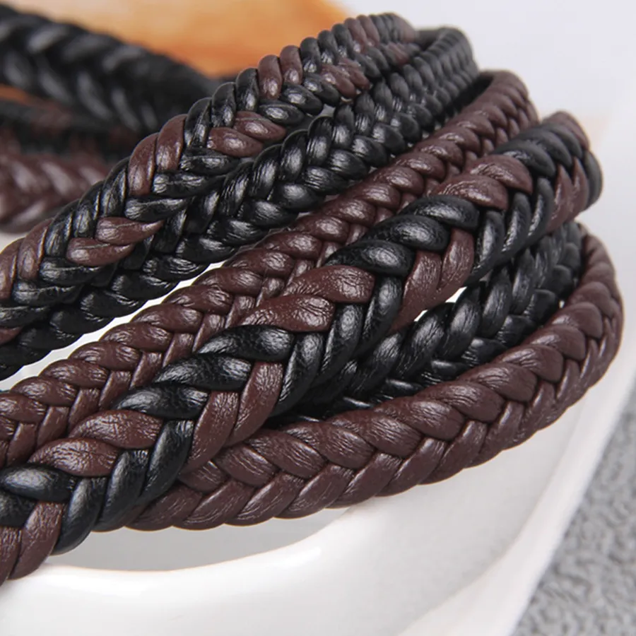 Authentic 2meters PU Leather Cord 6mm/8mm Flat Braided Cord for Bracelet Jewelry Making DIY Necklace Bracelet Accessories
