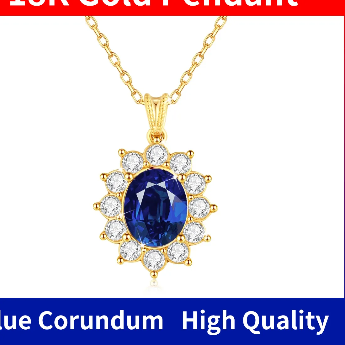 Authentic Szjinao Blue Sapphire 18k Gold Necklace With Certificate Women Princess Kate Pendant K Gold Jewelry AU750 Stamp Wedding Gift Hot