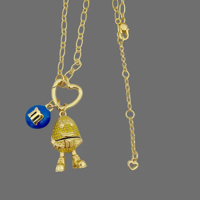 Authentic Kate Jewelry 18K Gold Filled M Pendant Necklace For Women Fine Jewelry Birthday Christmas