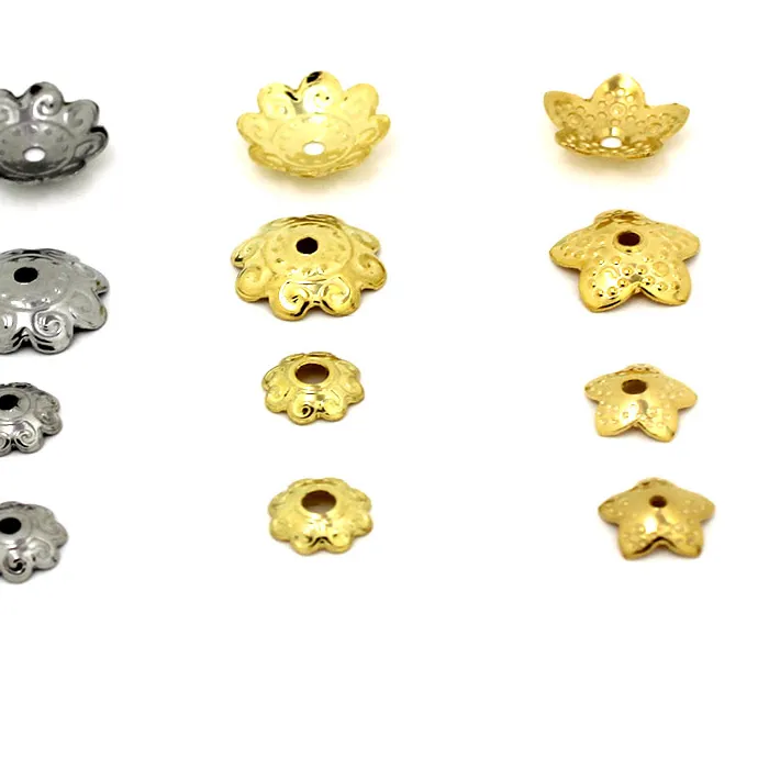 Authentic Golden Bloom: 50 Enchanted Flower Bead Caps