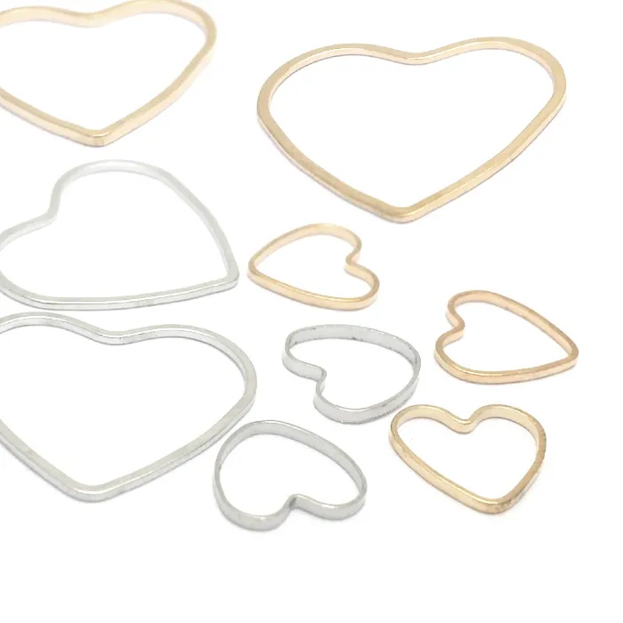 Authentic 9x9MM 13x14MM 19x21MM Gold Color Heart Shape Closed Rings Connect Rings Diy Jewelry Findings Accessories