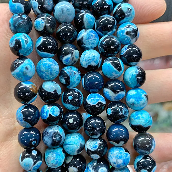 Authentic Flame patterned agate Natural Stone Decorative beads For Jewelry Making DIY Bracelets Keychain Rings Crafts 15" Strand 6/8/10mm