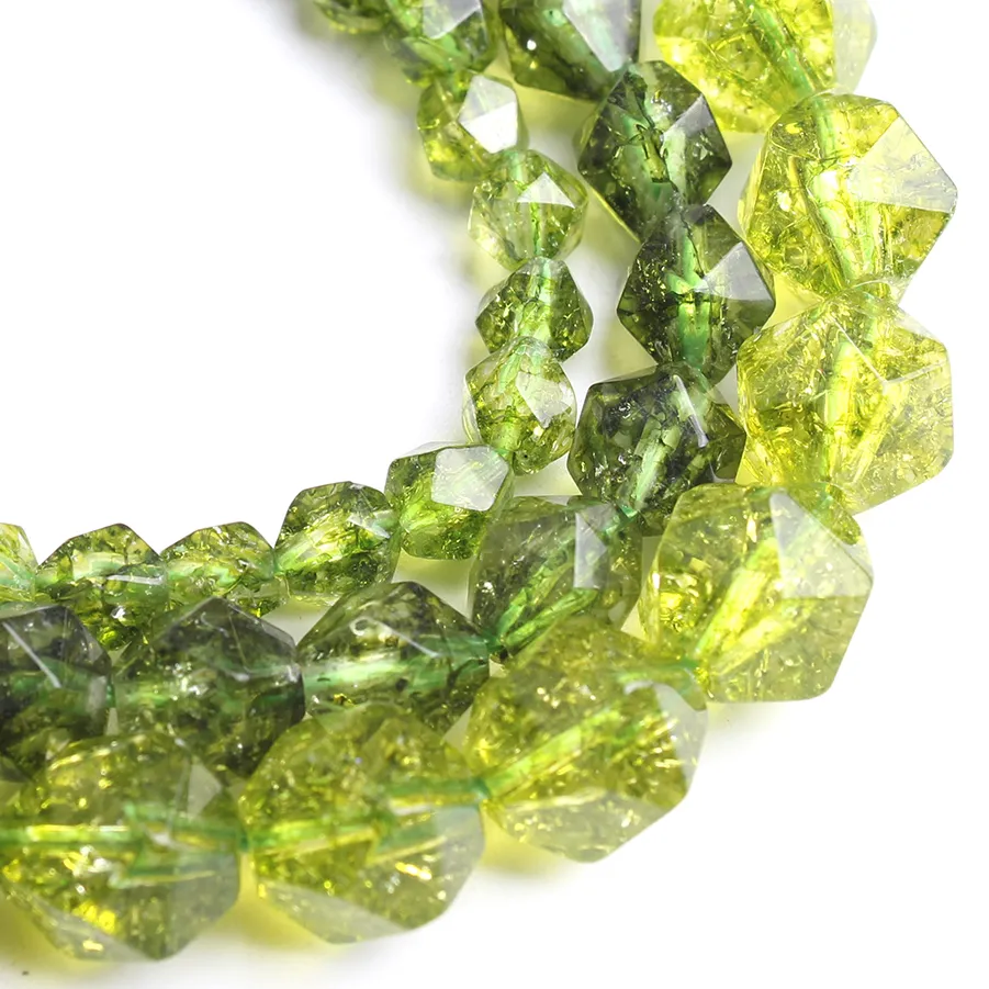 Authentic Natural Stone Faceted Green Peridot Loose Spacer Beads For Jewelry Making 6 8 10mm Handmade DIY Bracelets Necklaces 15 Inches