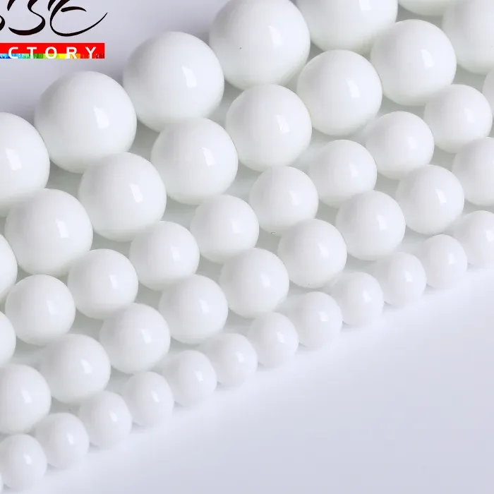 Authentic Natural White Agates Stone Beads Onyx Round Loose Spacer Beads For Jewelry Making DIY Bracelet Accessories 4 6 8 10 12mm 15"inch