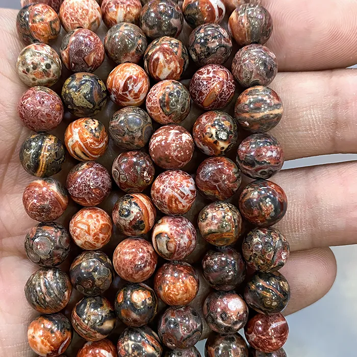 Authentic Natural Stone Beads Leopardskin Jaspers Smooth Round Loose Spacer Beads For Jewelry Making 6/8/10mm DIY fashion Bracelet 15"