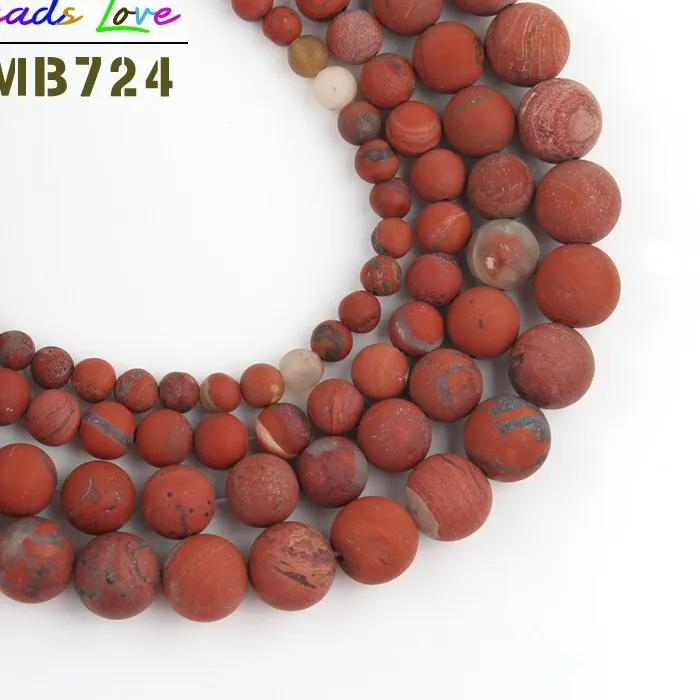 Authentic Natural Stone Dull Polish Matte Red Jaspers 4 6 8 10 12mm Round Beads for Jewelry Making Diy Bracelet Necklace Wholesale 15 Inch