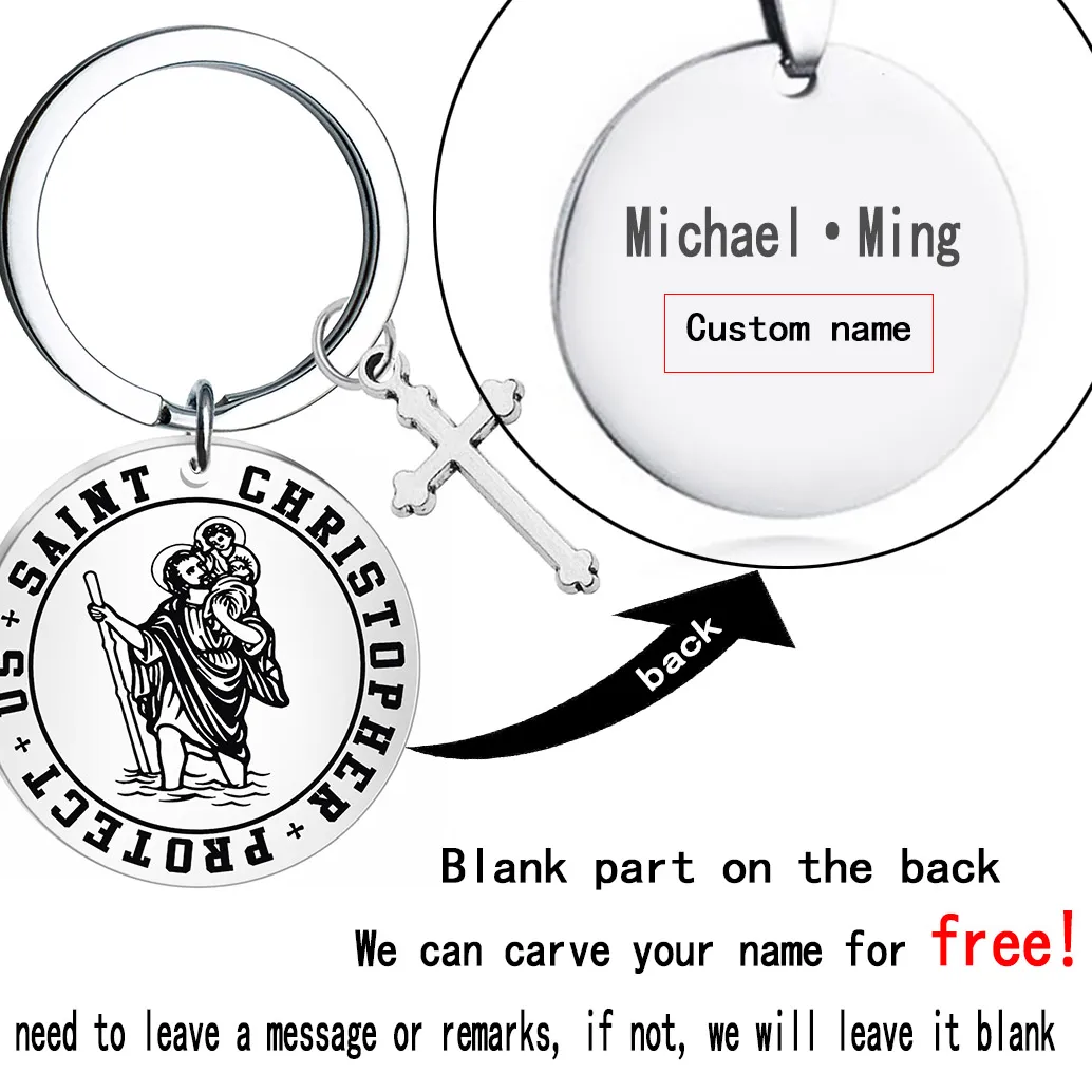 Authentic The Wayfarer's Guardian Saint Christopher Stainless Steel Sacred Cross Talisman