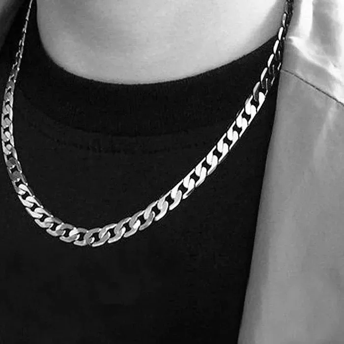 Authentic 925 Sterling Silver Necklace 'S 16 18 20 22 24 Inches Classic 6Mm Chain Jewelry Christmas