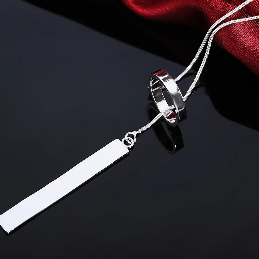 Authentic 925 Sterling Silver Necklace For Women Jewelry 45cm 18 inches Creative Round Pendant fashion Christmas gifts Wedding