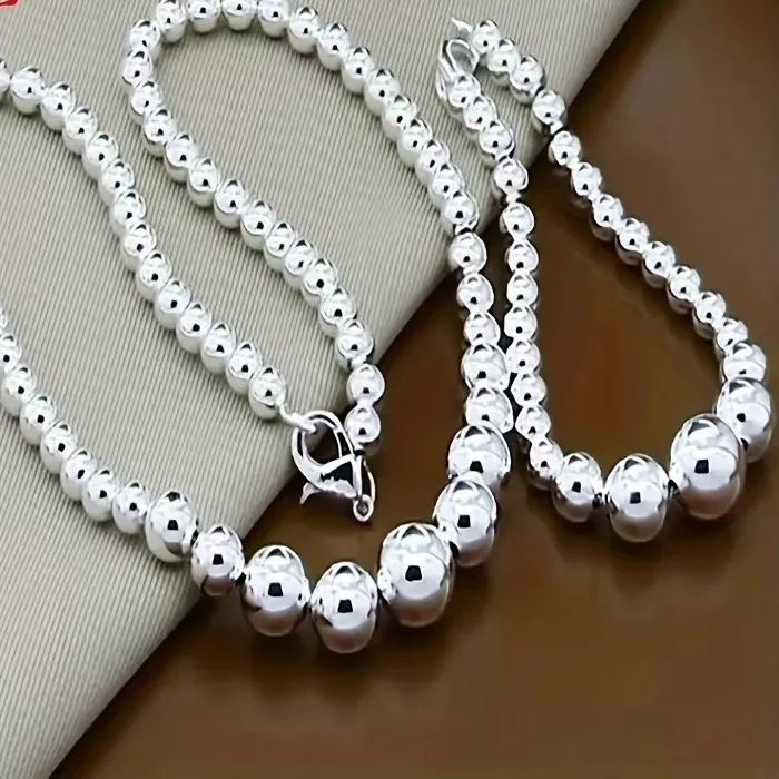Authentic Celestial Harmony Necklace: 925 Sterling Silver Beads of Serenity