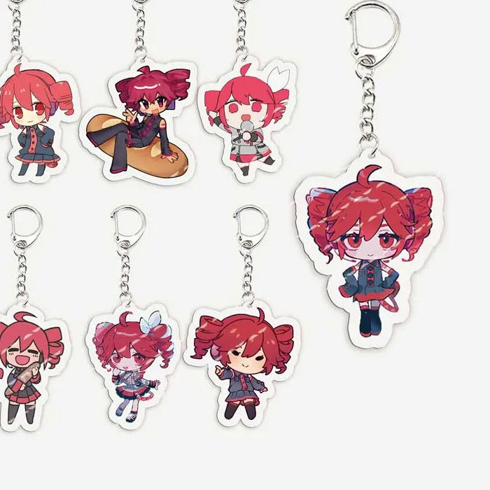 Authentic Kasane Teto Keychains for Accessories Bag Acrylic Japanese idol Charm Keyrings Chains Jewelry Accessories Friends FANS Gifts