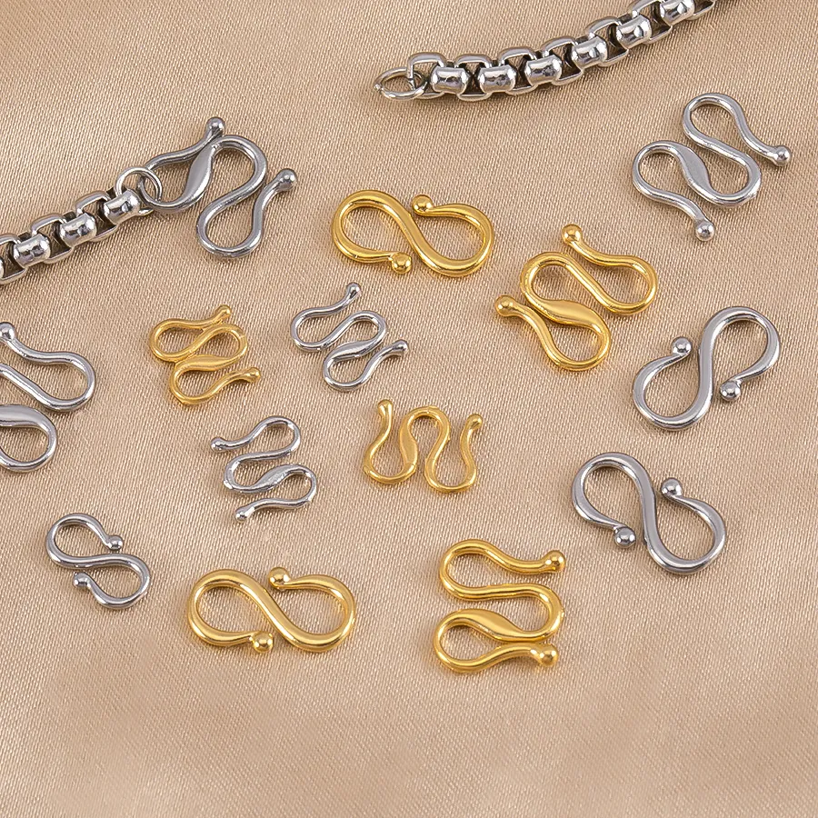 Authentic 1/10pcs S Shape M Shape End Clasps Hooks Connectors For Jewelry Making Handmade Bracelets Necklace Accessories
