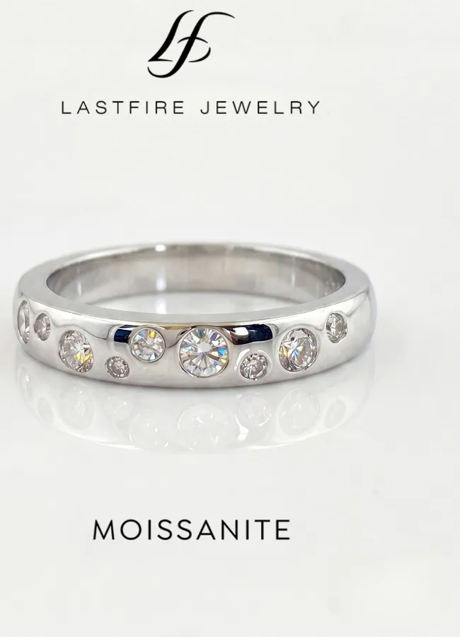 Authentic Real Round Moissanite Diamond with Certificate Rings for Women Engagement Anniversary 925 Sterling Silver Fine Jewelry
