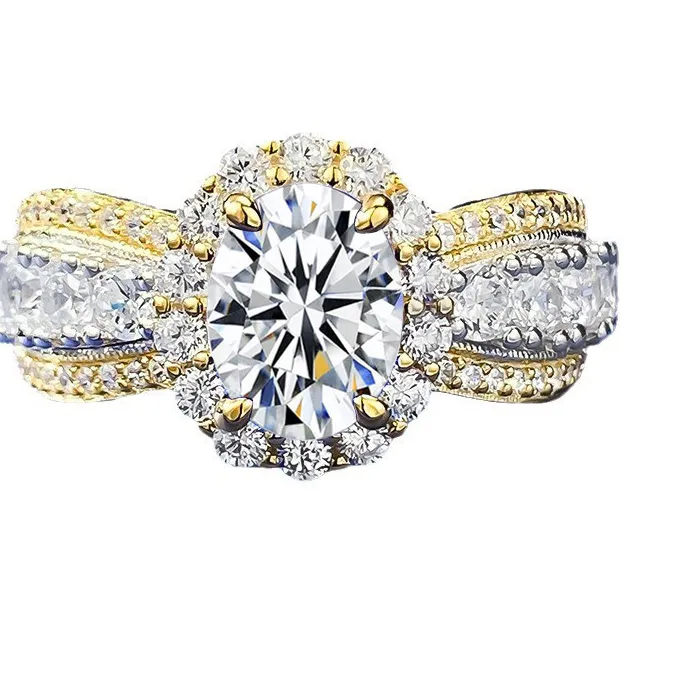 Authentic 100% Real 6x8MM Oval Moissanite Ring with Certificate Passed Diamond Test Ring Women Wedding Jewelry S925 Silver