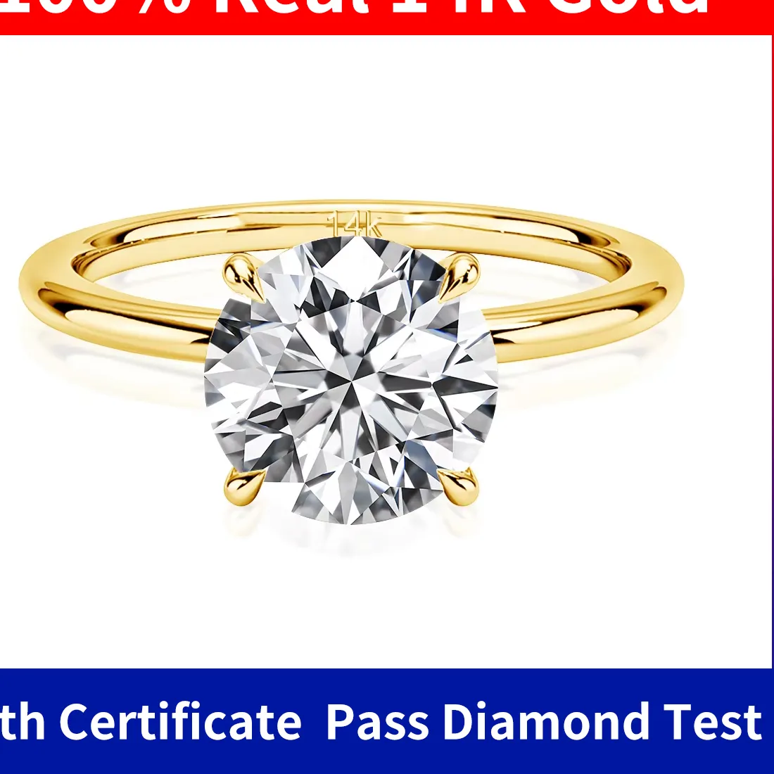 Authentic Celestial Moissanite Promise Ring in 14K Gold – Eternal Light & Love