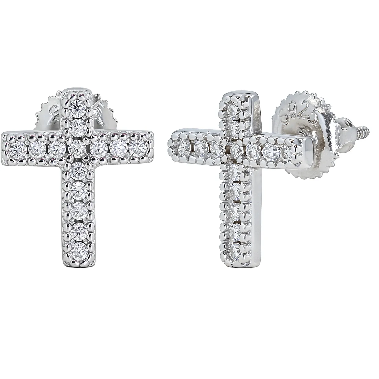 Authentic Cross Earrings Full Moissanite Stud Earring for Women S925 Silver Earrings with Gra Certificate Fashion Jewelry