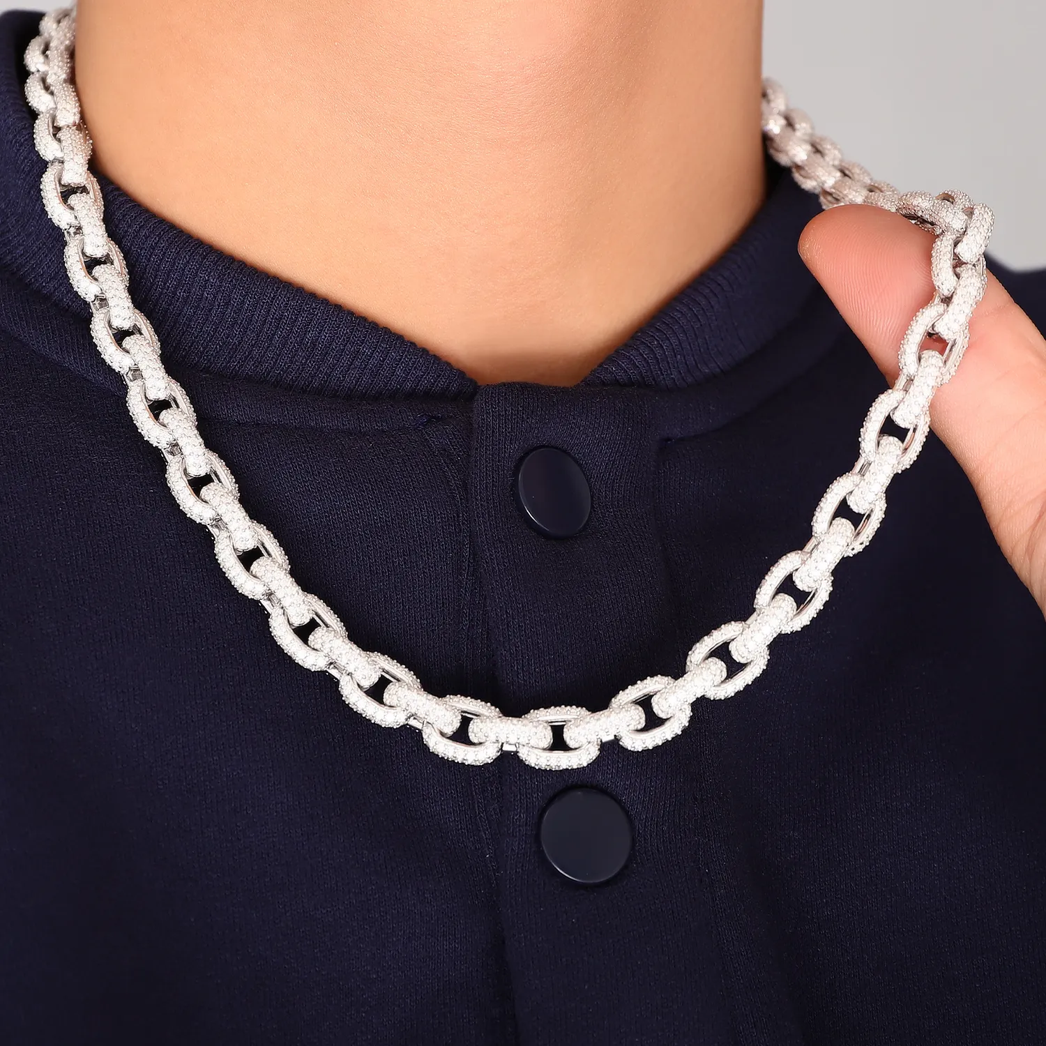 Authentic Celestial Clarity Moissanite Cuban Chain - Sterling Silver Manifestation Amulet
