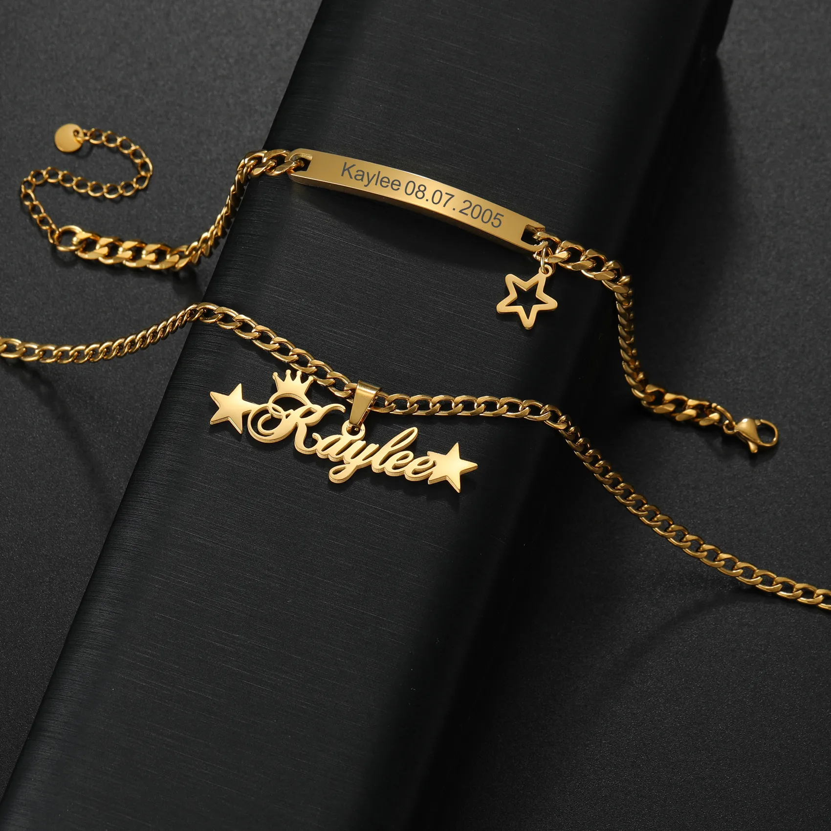 Authentic The Eternal Bond Personalized Cuban Chain Talisman Set