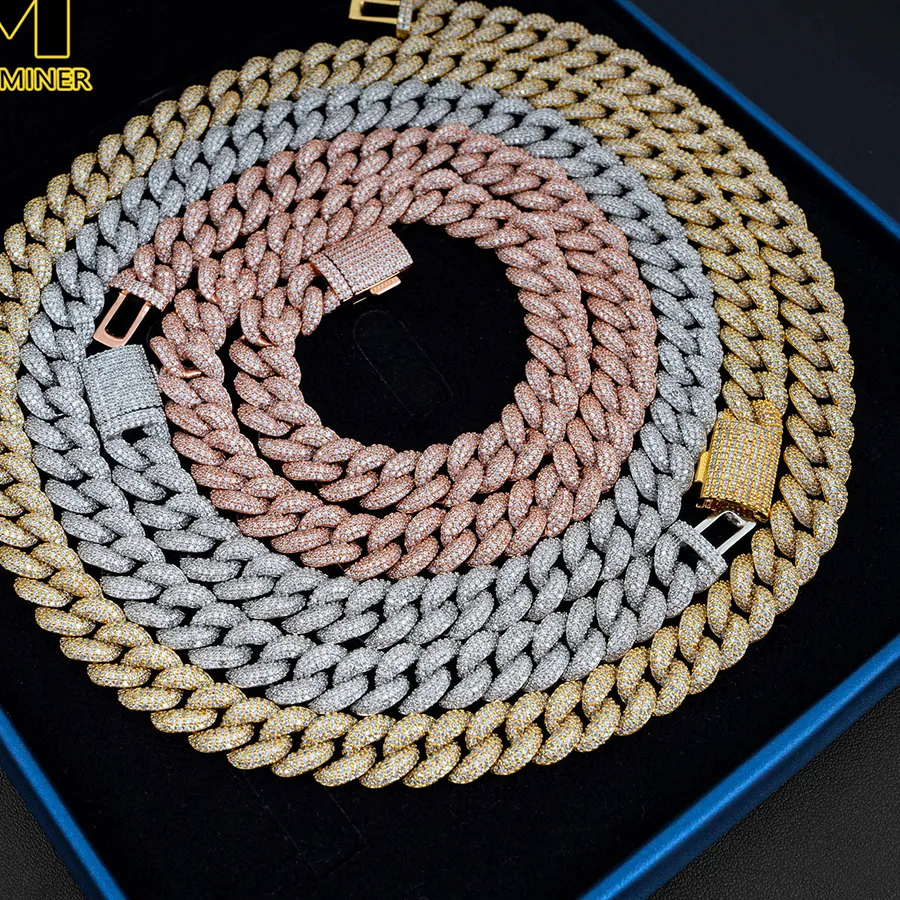 Authentic Icedminer 12mm Bubble Iced Out Cuban Chain Necklace for Men Women Bling Zircon Goth Hip Hop Jewelry Free Shipping