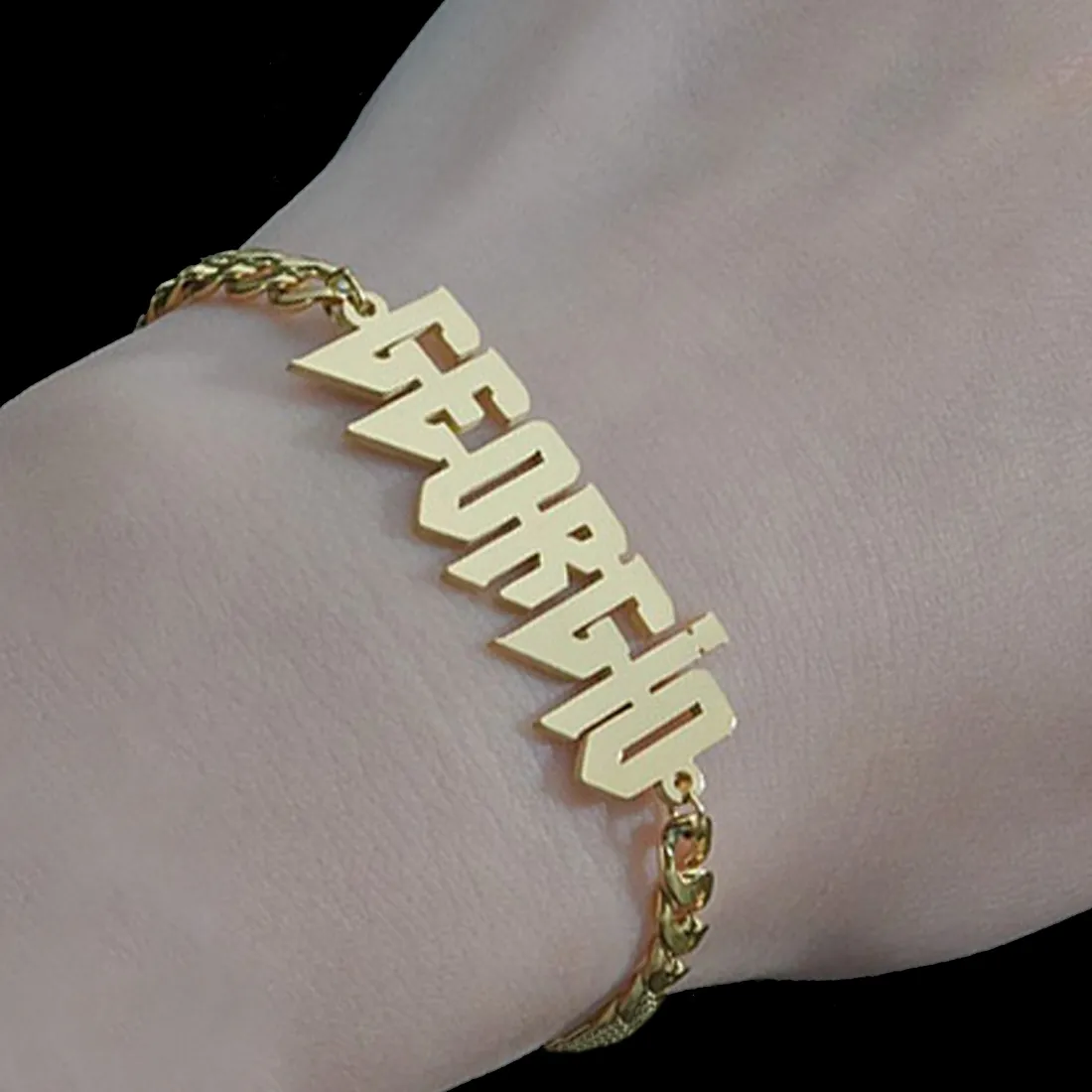 Authentic Custom Nameplate Bracelet For Men Women Gothic Punk Signature Cuban Chain Wrist Accessories Personalized Jewelry