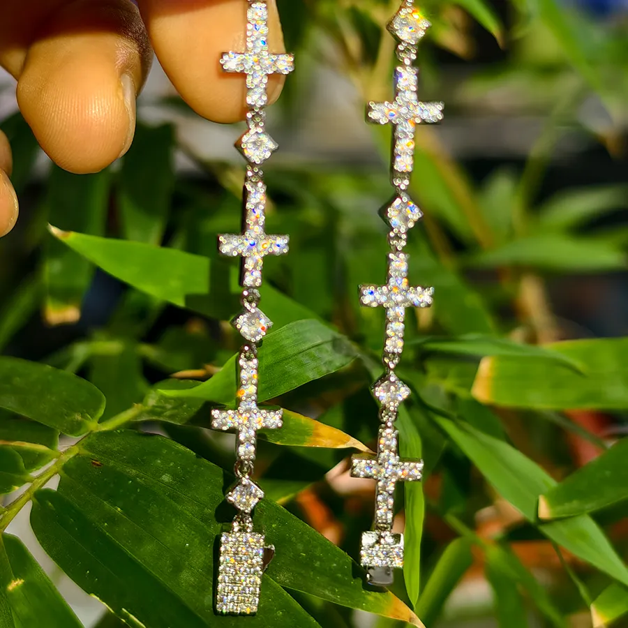 Authentic Hip Hop Style 5Mm Iced Out Cross Cuban Link Bracelet With Single Sided Spring Buckle Design Sparkling Cz High End Jewelry