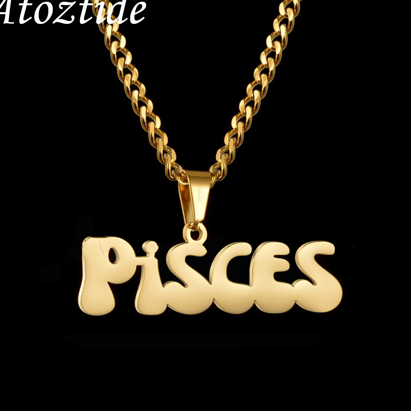 Authentic Atoztide Personalized Custom Name Necklace Detachable Pendant Cuban Twists Chain Jewelry