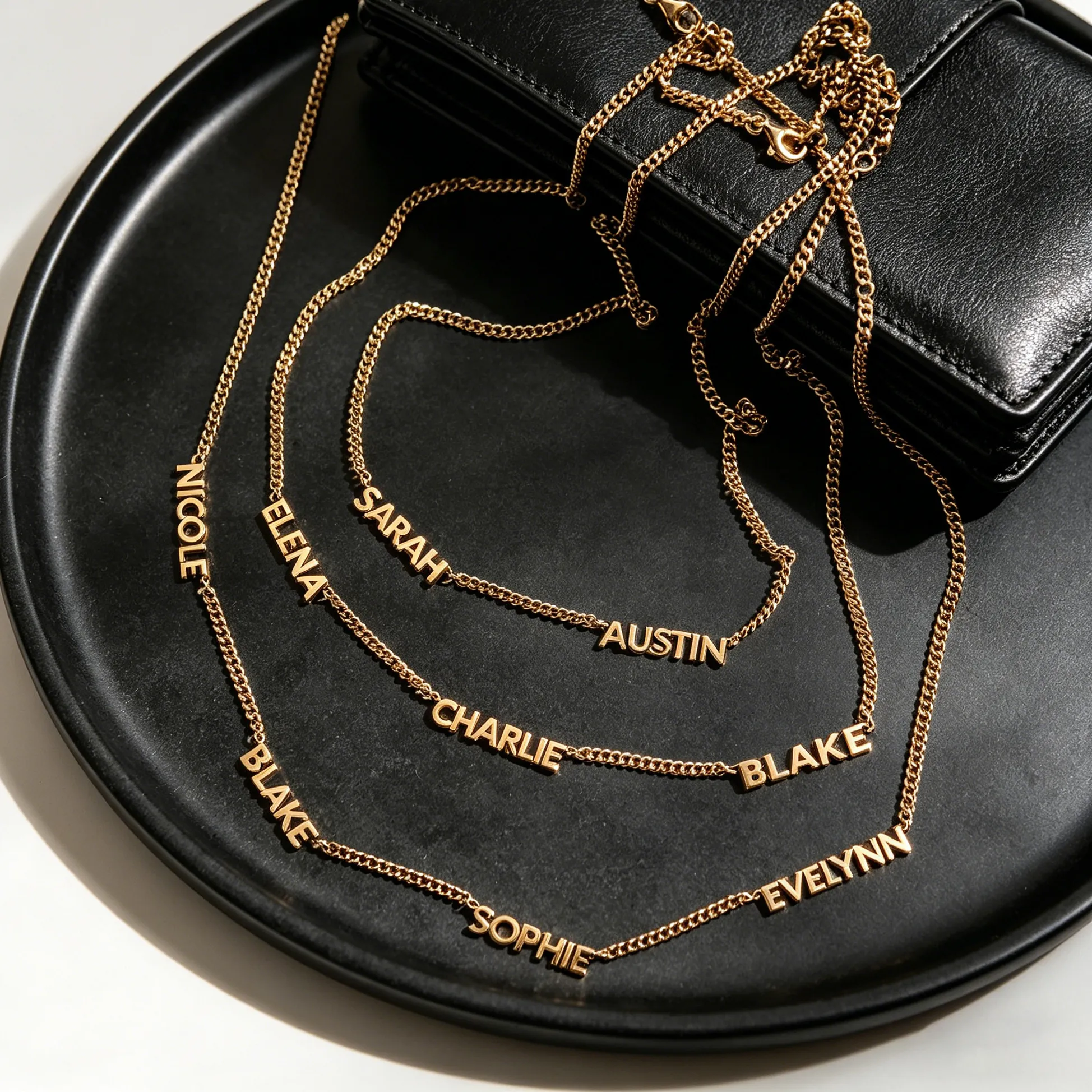 Authentic Acheerup Custom 1-7 Names Necklace for Women Personalized Multiple Names 3mm Cuban Chain Jewelry Family