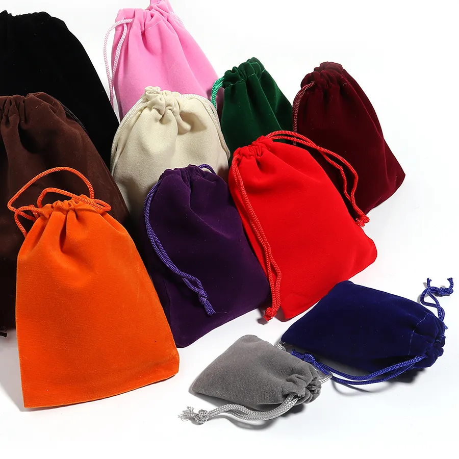 Authentic 5-10pcs/lot Jewelery Velvet Drawstring Bag Jewelry Gift Display Packing Bags Pouches For Wedding Candy Christmas Gift