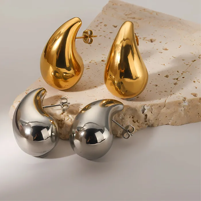 Authentic Drop of Divinity: Harmonize Your Energy with Shimmering Water Droplet Studs
