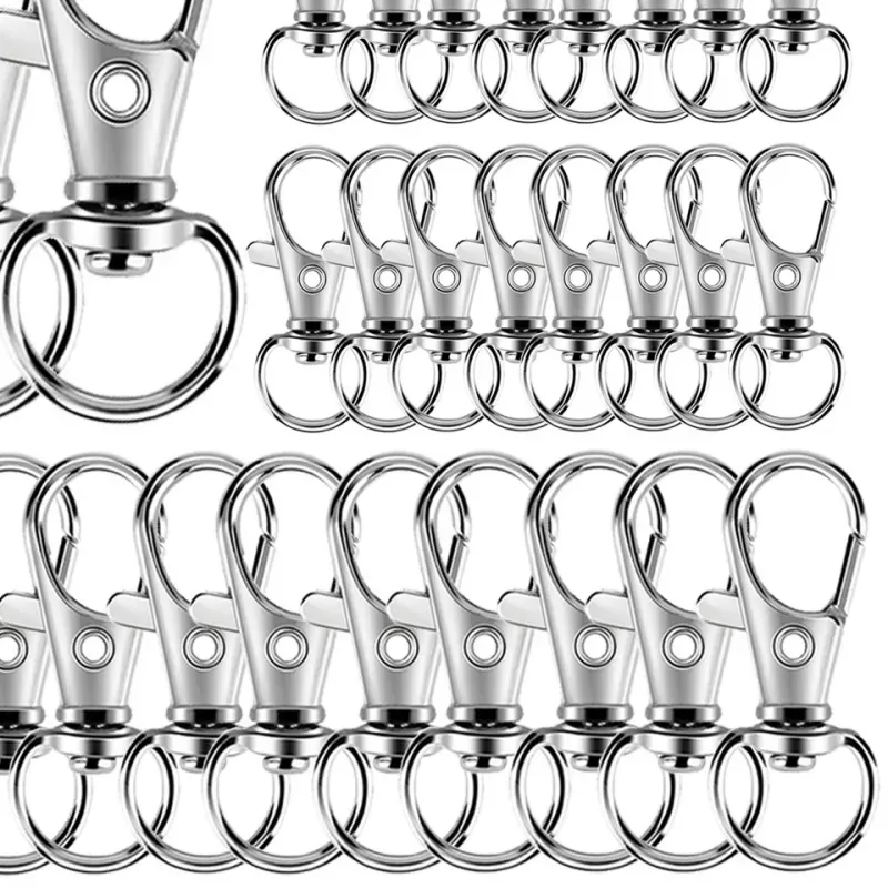 Authentic 25-200Pcs Metal Swivel Snap Hooks Lobster Clasp Keychains Swivel Key Chain Ring for Keychain Clip Jewelry Making